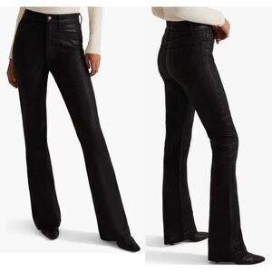 Favorite Daughter Valentina Coated Black Boot Cut Jeans in Obsidian 29